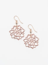 Load image into Gallery viewer, Darling Dahlia Rose Gold Earrings