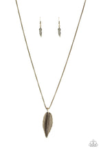 Load image into Gallery viewer, Paparazzi Feather Forager Brass Necklace Set