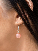 Load image into Gallery viewer, What better way to say "hello spring" than with this vibrant stunner? Double the fun with two layers of beads, baubles, stone, and wood in varying tones and finishes in the Pantone® of Burnt Coral, intermixed with sparkling, wavy silver discs gently swaying from a silver chain. Features an adjustable clasp closure.