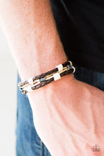 Load image into Gallery viewer, Earthy white twine knots around braided leather cording, creating urban layers around the wrist. Brushed in an antiqued finish, ornate silver beads are added to the corded display for a rustic finish. Features an adjustable sliding knot closure.  Sold as one individual bracelet.  Always nickel and lead free.
