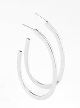 Load image into Gallery viewer, Above The Curve Silver Hoop Earrings