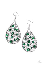 Load image into Gallery viewer, Certainly Courtier Green Teardrop Earrings