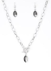 Club Sparkle Silver Toggle Necklace Set