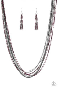 Paparazzi Colorful Calamity Purple Necklace Set
