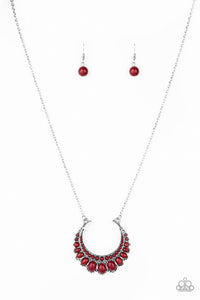 Paparazzi Count To ZEN Red Necklace Set