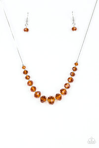 Paparazzi Crystal Carriages Brown Necklace Set