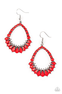 Paparazzi Crystal Waters Red Earrings