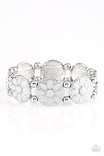 Load image into Gallery viewer, Dancing Dahlias Silver Enamel Floral Bracelet - Paparazzi