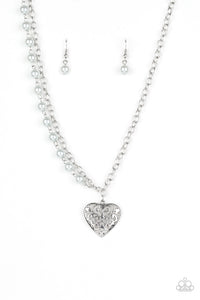 Paparazzi Forever In My Heart Silver Necklace Set