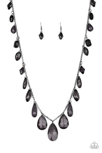 Paparazzi GLOW And Steady Wins The Race Black Necklace Set