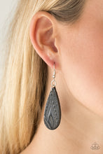 Load image into Gallery viewer, Paparazzi Get In The Groove Black Leather Earrings
