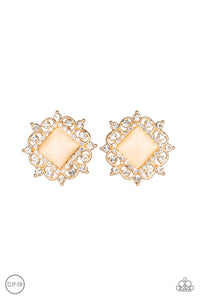 Paparazzi Get Rich Quick Gold Clip On Earrings