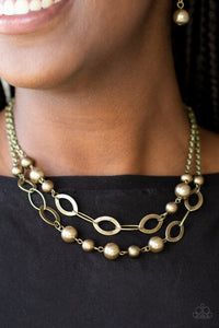 Paparazzi Glimmer Takes All Brass Necklace Set