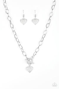 Harvard Hearts White Necklace Set