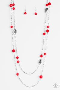 Paparazzi Hitting A GLOW Point Red Necklace Set