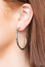 Load image into Gallery viewer, Paparazzi Imprinted Intensity Silver Hoop Earrings
