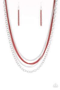 Intensely Industrial Red Necklace Set - Paparazzi