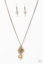 Load image into Gallery viewer, Keyed Up Brass Necklace Set