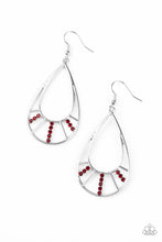 Load image into Gallery viewer, Paparazzi Line Crossing Sparkle Red Earrings