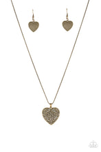 Load image into Gallery viewer, Paparazzi Look Into Your Heart Brass Necklace Set