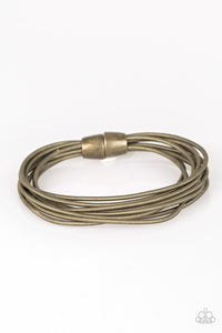 Mainstream Maverick Brass Spring Wire Bracelet - Paparazzi