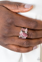 Load image into Gallery viewer, Glittery white rhinestones and glowing purple moonstones are sprinkled across the finger, coalescing into a whimsical band. Features a stretchy band for a flexible fit.  Sold as one individual ring.  Always nickel and lead free.