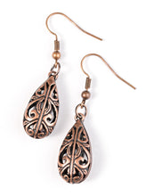 Load image into Gallery viewer, Featuring an airy 3-dimensonal frame, an airy filigree filled teardrop swings from the ear in a casual fashion. Earring attaches to a standard fishhook fitting.  Sold as one pair of earrings.