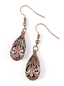 Featuring an airy 3-dimensonal frame, an airy filigree filled teardrop swings from the ear in a casual fashion. Earring attaches to a standard fishhook fitting.  Sold as one pair of earrings.