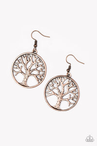My TREEHOUSE Is Your TREEHOUSE Copper Earrings - Paparazzi