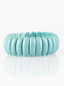 Refreshing turquoise stone beads are threaded along stretchy bands, creating an earthy look around the wrist. Sold as one individual bracelet.