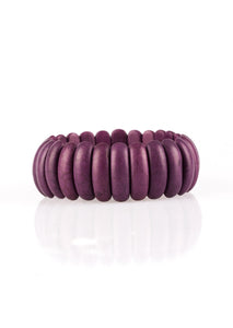 Vivacious purple stone beads are threaded along stretchy bands, creating an earthy look around the wrist.  Sold as one individual bracelet.