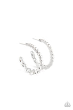 Load image into Gallery viewer, Paparazzi Prime Time Princess White Hoop Earrings