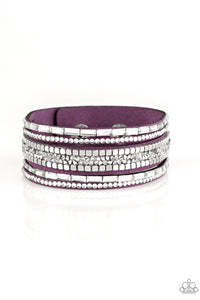 Rebel In Rhinestones Purple Wrap Bracelet