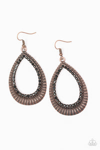 Paparazzi Right As REIGN Copper Earrings