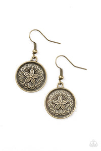 Paparazzi Seeing Star Lillies Brass Earrings