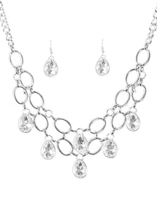 Show-Stopping Shimmer White Necklace Set