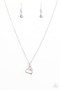 Paparazzi Sparkle With All Your Heart Pink Necklace Set