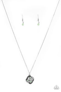 Paparazzi Speaking Of Timeless Green Necklace Set