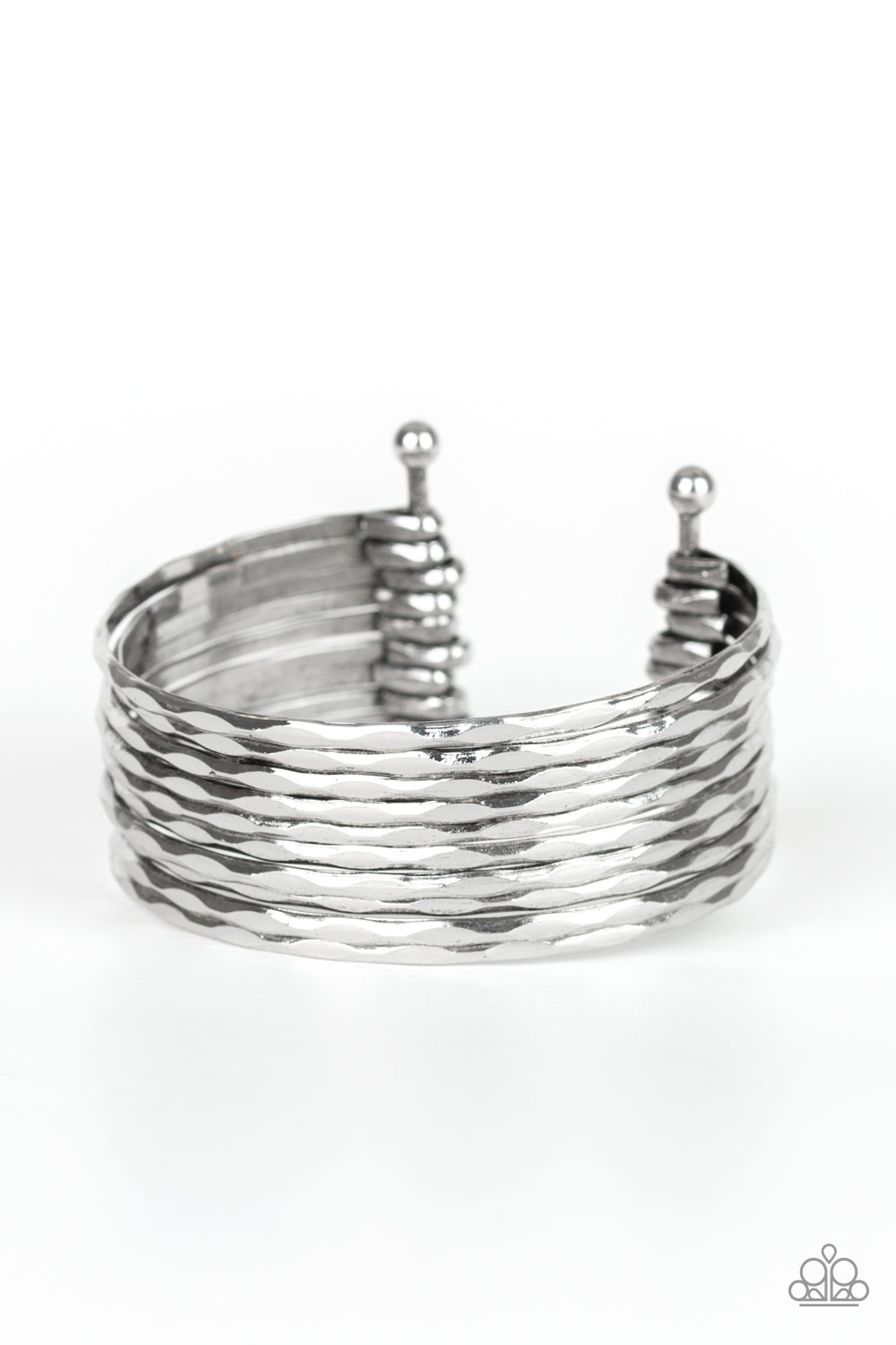 Paparazzi Stacked Shimmer Silver Cuff Bracelet – Kelly's Treasure Trove