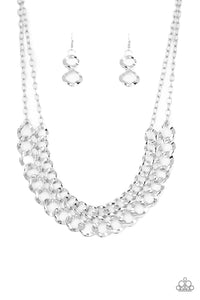 Paparazzi Street Meet and Greet Silver Necklace Set