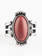 Load image into Gallery viewer, Chiseled into a tranquil oval, a smooth Chili Oil stone is pressed into a pronged frame for a seasonal look. Features a stretchy band for a flexible fit.  Sold as one individual ring.