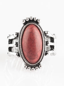 Chiseled into a tranquil oval, a smooth Chili Oil stone is pressed into a pronged frame for a seasonal look. Features a stretchy band for a flexible fit.  Sold as one individual ring.