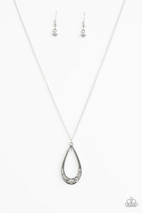 Paparazzi Teardrop Tease Silver Necklace Set