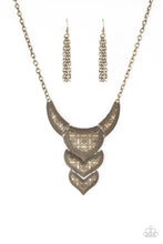 Load image into Gallery viewer, Paparazzi Texas Temptress Brass Necklace Set