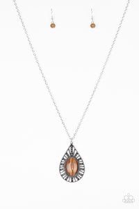 Paparazzi Total Tranquility Brown Necklace Set