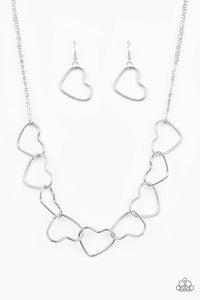 Unbreak My Heart Silver Necklace Set