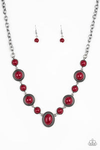 Paparazzi Voyager Vibes Red Necklace Set