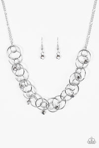 Paparazzi You Cant Handle The Sparkle! Silver Necklace Set